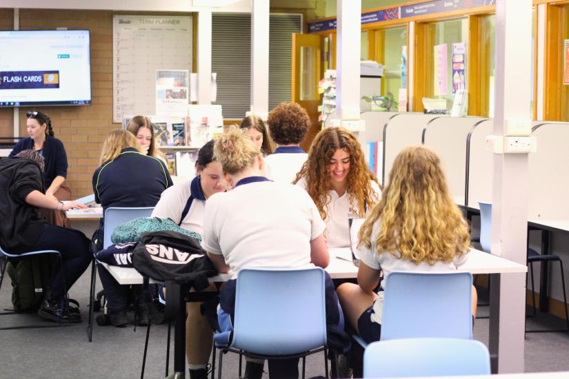 Students studying